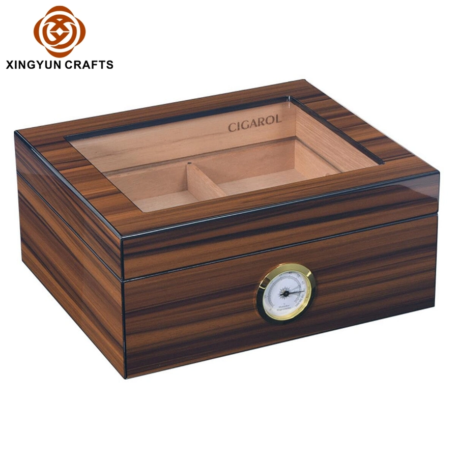 Top Quality Luxury Carbon Fiber Wooden Cigar Storage Box with Luuxry Humidifier