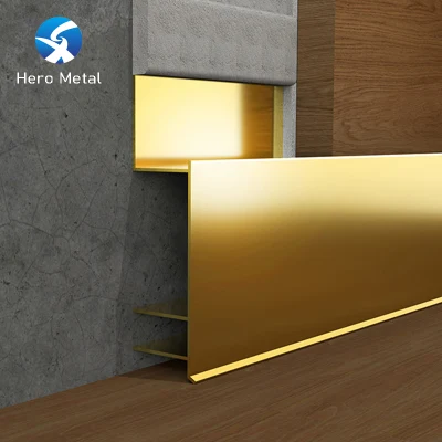 Foshan Good-Quality Flooring Accessories Kick Foot Line Stainless Steel Skirting Board