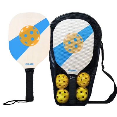 Hot Sale Wooden Pickleball Set 2 Pickleball Paddle and 4 Balls with Carry Bag Pickleball