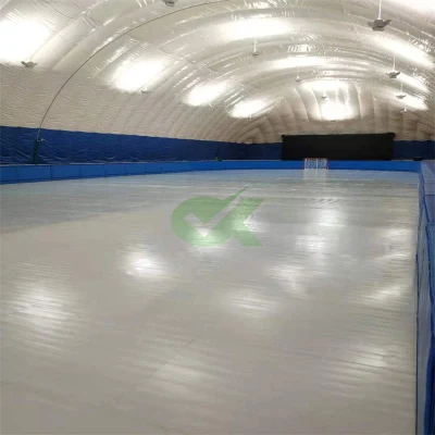 Synthetic Ice Revolution Tiles on Grass for Garage