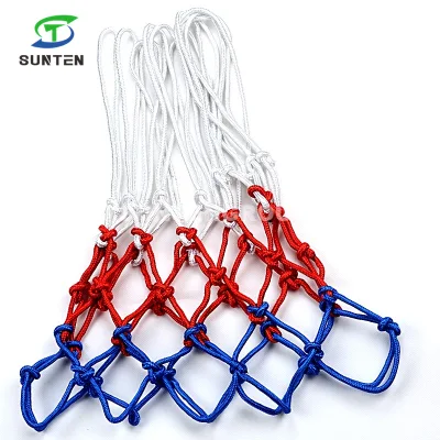 Ultra Heavy Duty Nylon/Polyester Basketball Goal Net in Single White, Blue, Red Color, Braided Basketball Nets