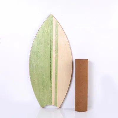 Wood Balance Board for Juggling and Trick Training with Cork Roller