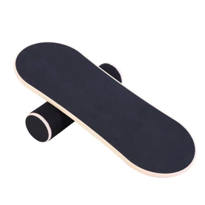 Surf Balance Board Non-Slip Training Board with Adjustable Stoppers Balance Exercise Equipment for Fitness Workout, Wobble Board for Adults & Kids, Skateboard