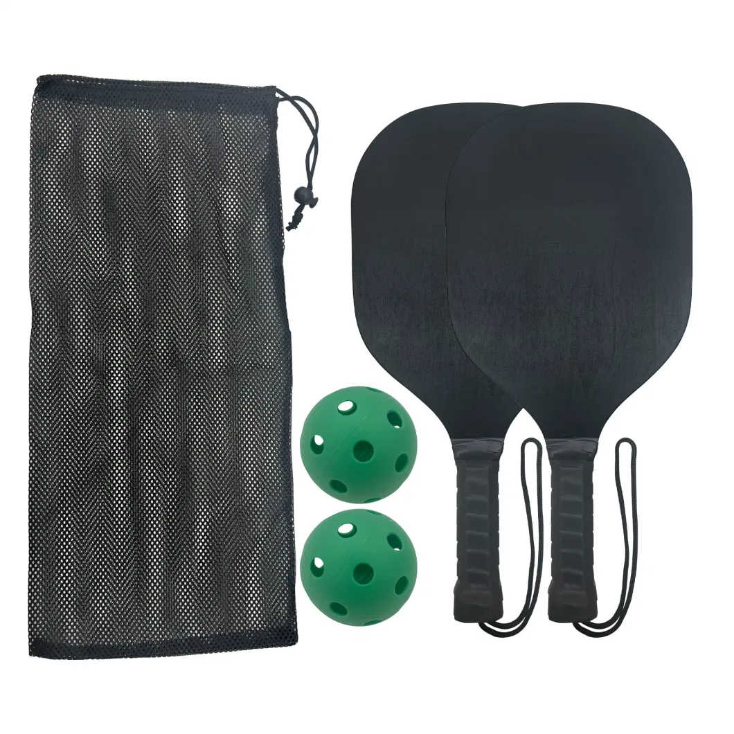 Black Wood Pickleball Paddle Custom Logo 9-Ply Wooden Pickleball Rackets with Custom Package or Bag