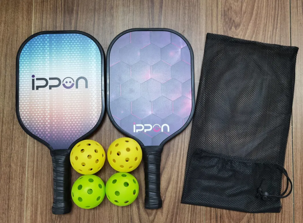 Customized Logo Graphite or Glass Fiber Usapa Approved Pickleball Paddle 4 Pickleballs with Carrying Bag