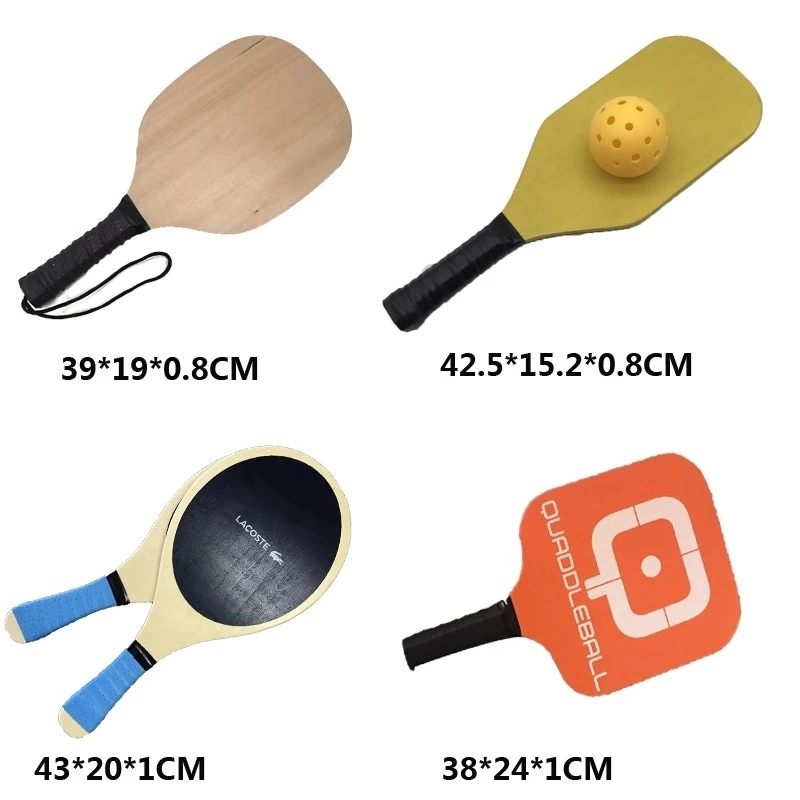 Outdoor Sports OEM Printing Promotional Poplar Wood Beach Pickleball Paddle with Logo
