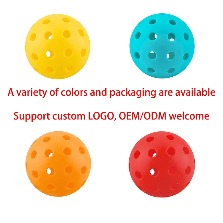 Hot Sale Usapa Approved 72mm 26 Holes Indoor Pickle Ball Customized Color Logo Pickleball Balls