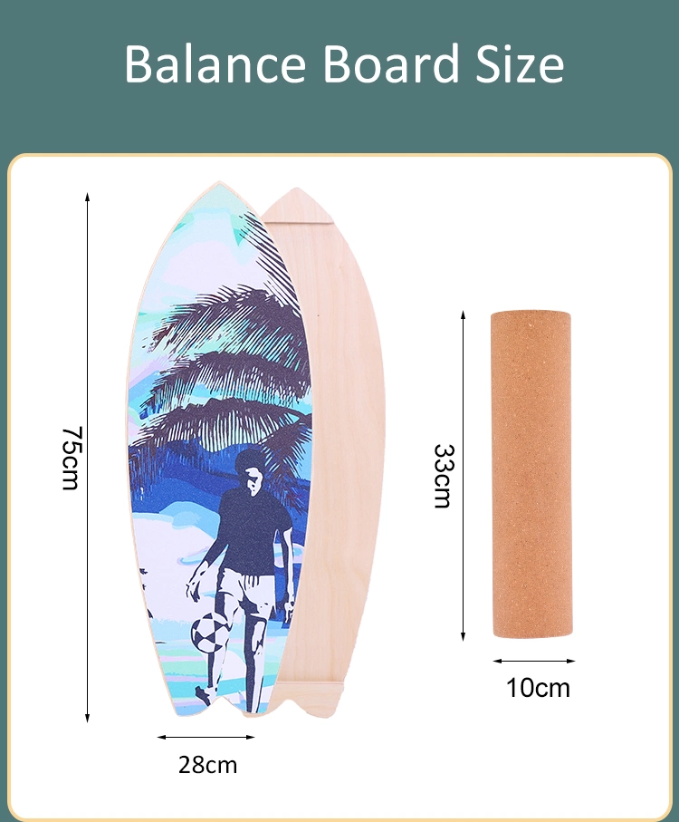 Wood Balance Board Trainer, Wooden Balancing Board to Exercise and Build Core Stability, Wobble Board for Skateboard, Hockey, Snowboard &amp; Surf Training
