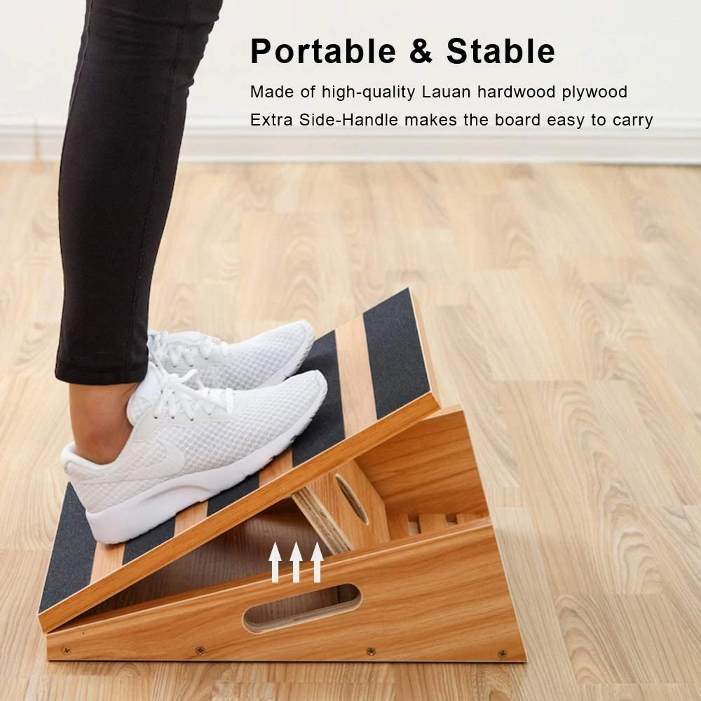 Professional Wooden Slant Board Exercise Rehabilitation Adjustable Incline Calf Stretch Boardready to Ship