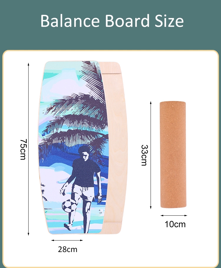 Wooden Balancing Board to Exercise and Build Core Stability, Wobble Board for Skateboard, Hockey, Snowboard, Surf Training Core Strength Golf Swing Trainer