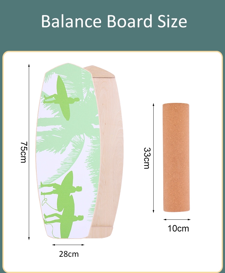 Balance Board Trainer with Cork Roller to Exercise and Build Core Stability Wobble Board for Skateboard Hockey Snowboard &amp; Surf Training