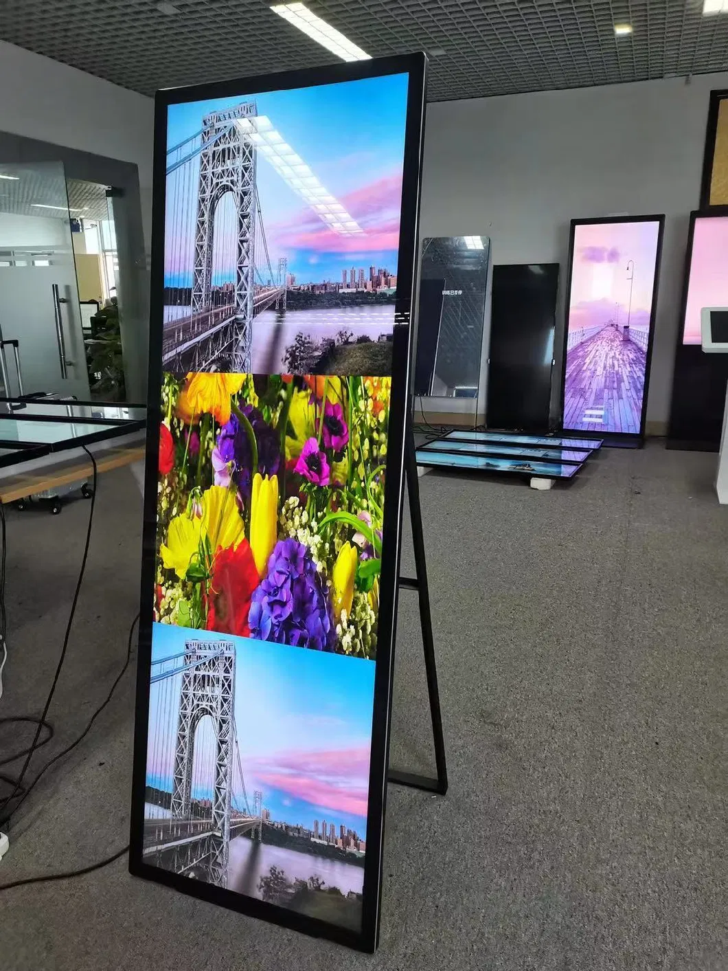 43&quot; Foldable Floor Stand Digital Signage LCD Display Android