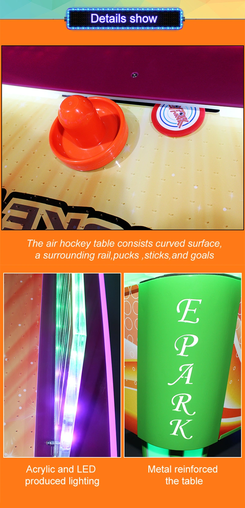 Arcade Coin Operated Game Machine Supplier Amusement Air Hockey Table