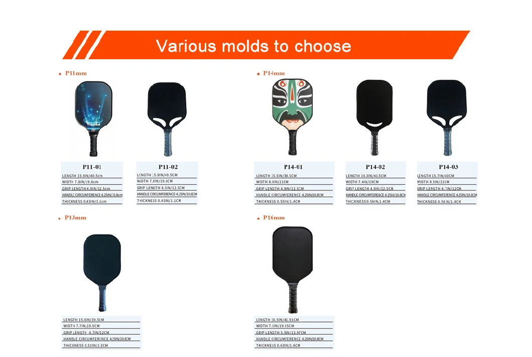 Wholesale Customized PP Honeycomb Professional Carbon Fiber Pickleball Paddle