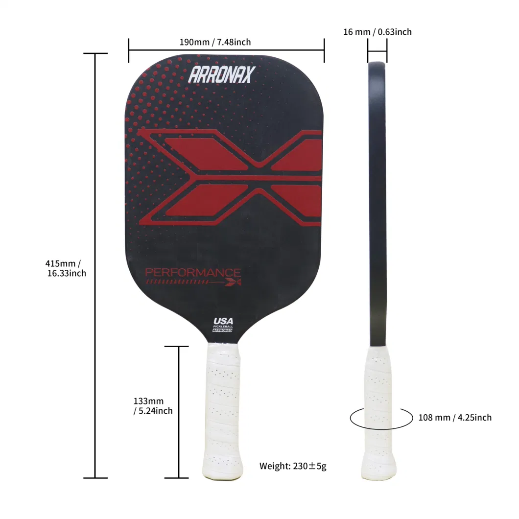 Carbon Fiber Pickleball Paddle Set 16mm Racquet Pickle Ball Racket Professional Lead Tape Cover Men Women