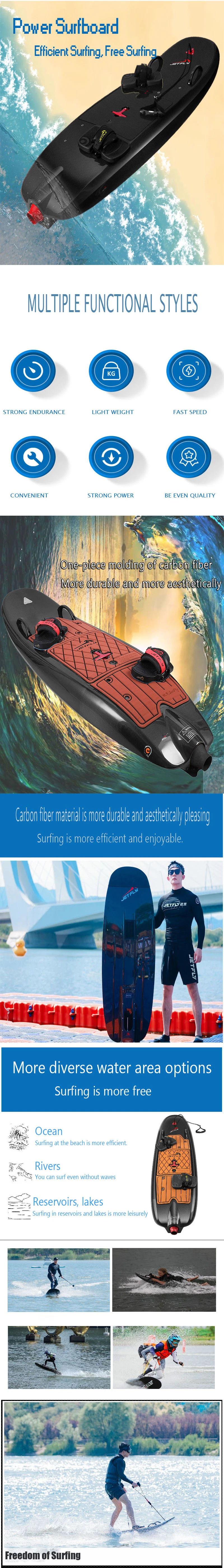 Jetfly02 Water Electric Surfboard Full Carbon Fiber Electric Surfboard Propeller Standing Board Power Board