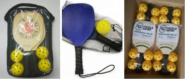 Cheap Customized Printing Wood Pickleball Paddle Bundles with Balls