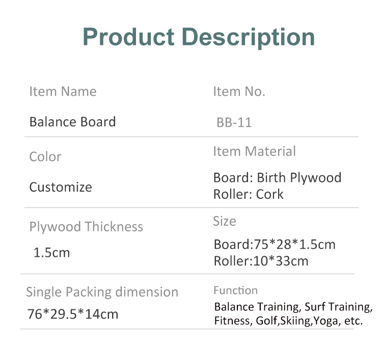 Birch Plywood Wooden Balance Board with Cork Roller to Improve Balance Core Strength Fitness and All Sports Such as Hockey Skii Snowboading Golf Swing Training