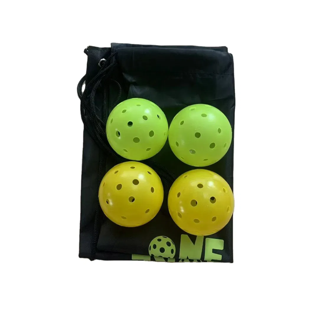 Pickleball Paddle Set Wood 4 Pickleball Racquets 4 Balls with Drawstring Bag