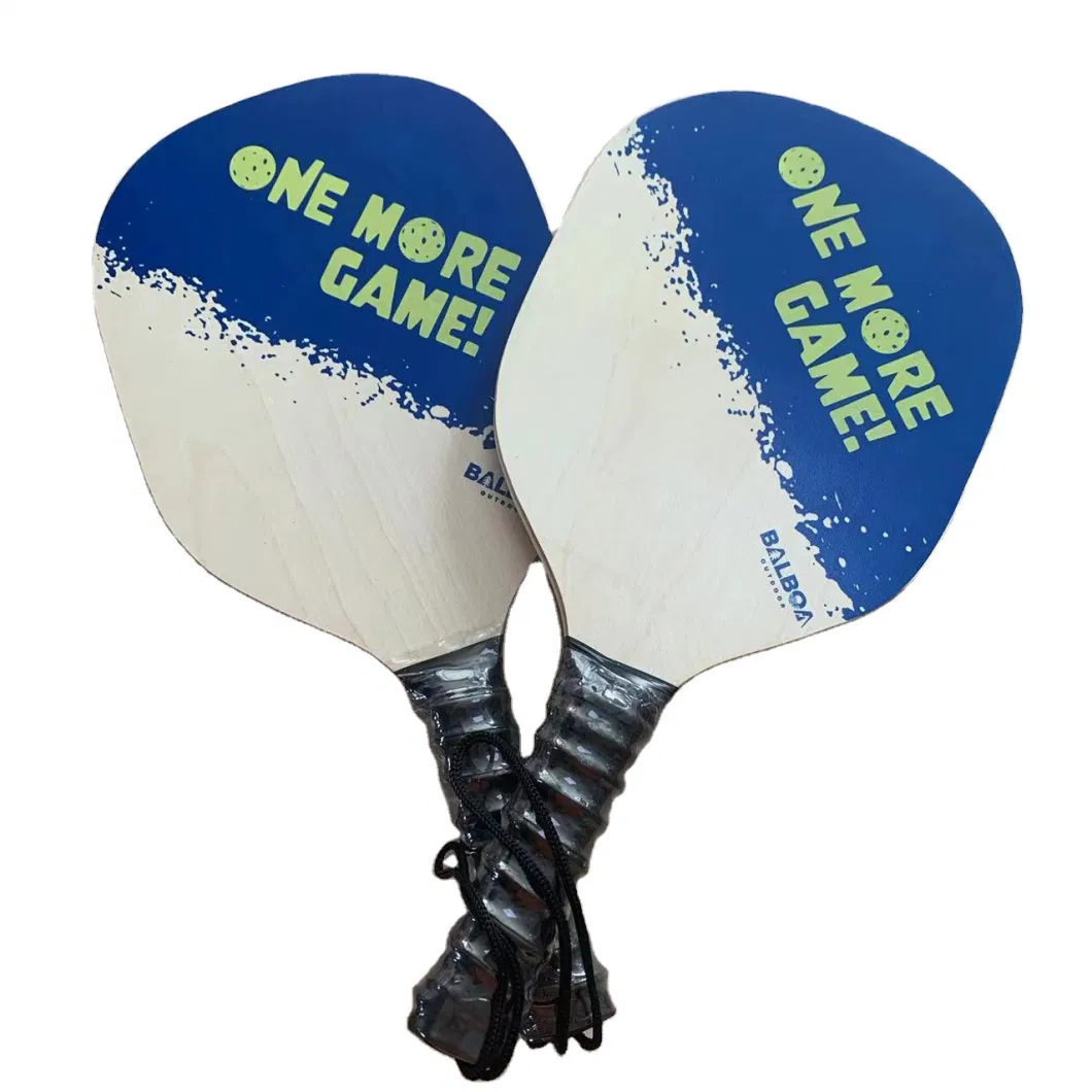 Pickleball Paddle Set Wood 4 Pickleball Racquets 4 Balls with Drawstring Bag