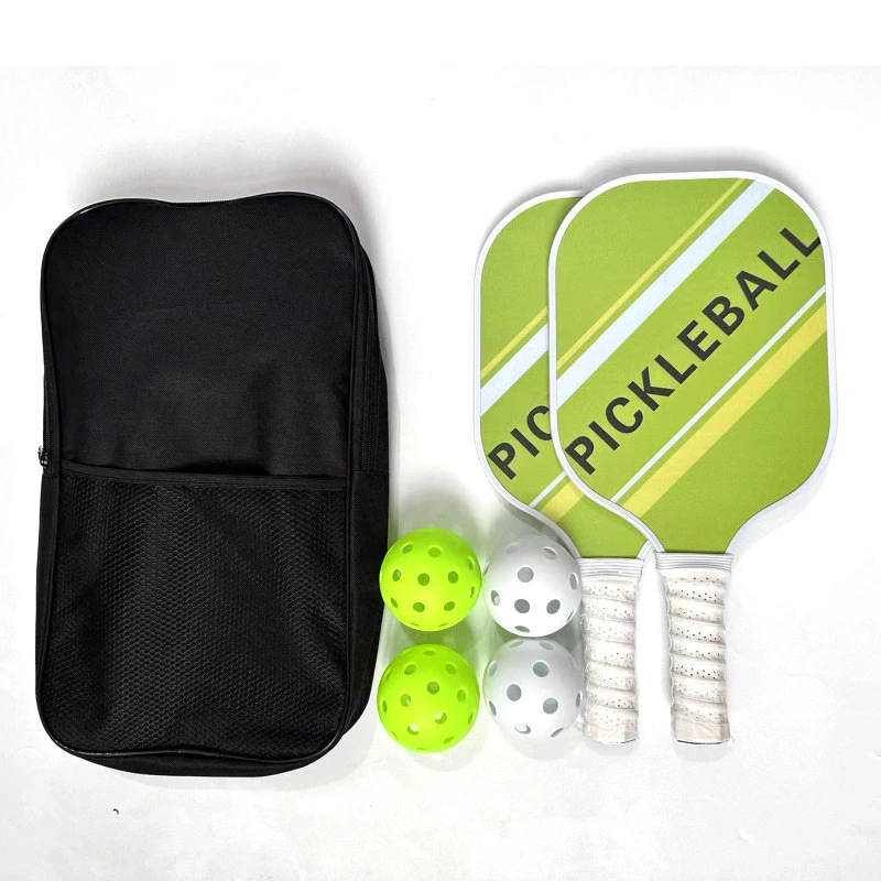 Outdoor Fiberglass Pickleball Paddle Pickle Ball Set, Pickleball Gift, Green Color