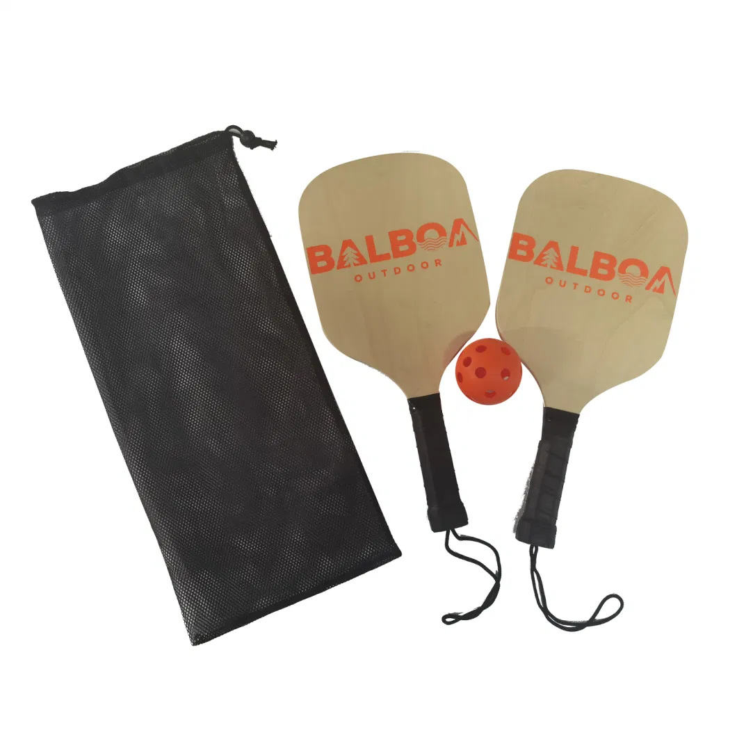 Hot Saling FSC Tsca Carb Certificated Wooden Pickleball Paddle with Pickleball Set