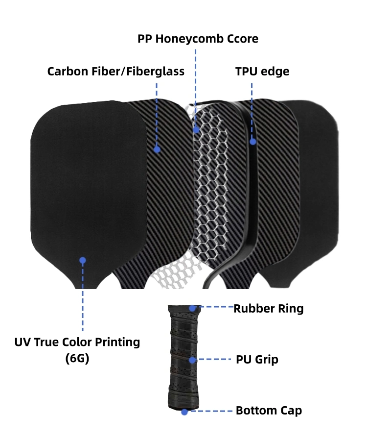 OEM Set of 4 Pickleball Paddle Usapa Pickle Ball Carbon Fiber Pickleball Paddle