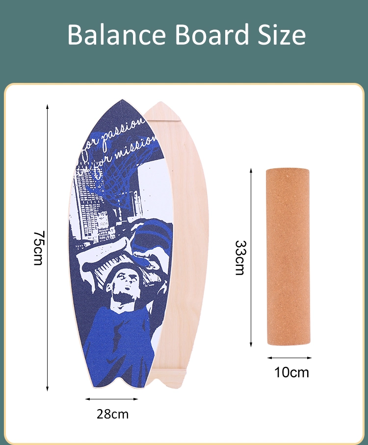 Wooden Balancing Board with Cock Roller to Exercise and Build Core Stability Training for Juggling Yoga Surfing Ski Skateboard Hockey Soccor