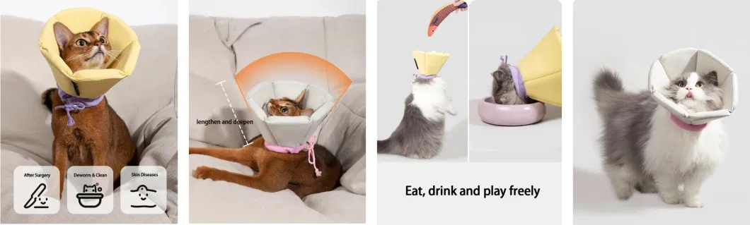 Waterproof 3D Sponge Soft Pet Cat Dog Elizabethan Collar for Protecting Cat After Surgery