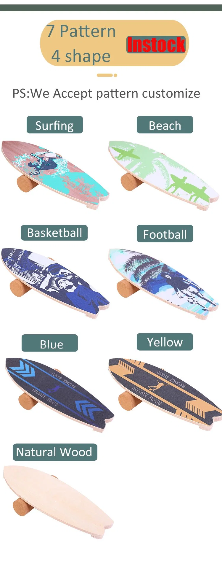 Wooden Balancing Board with Cock Roller to Exercise and Build Core Stability Training for Juggling Yoga Surfing Ski Skateboard Hockey Soccor