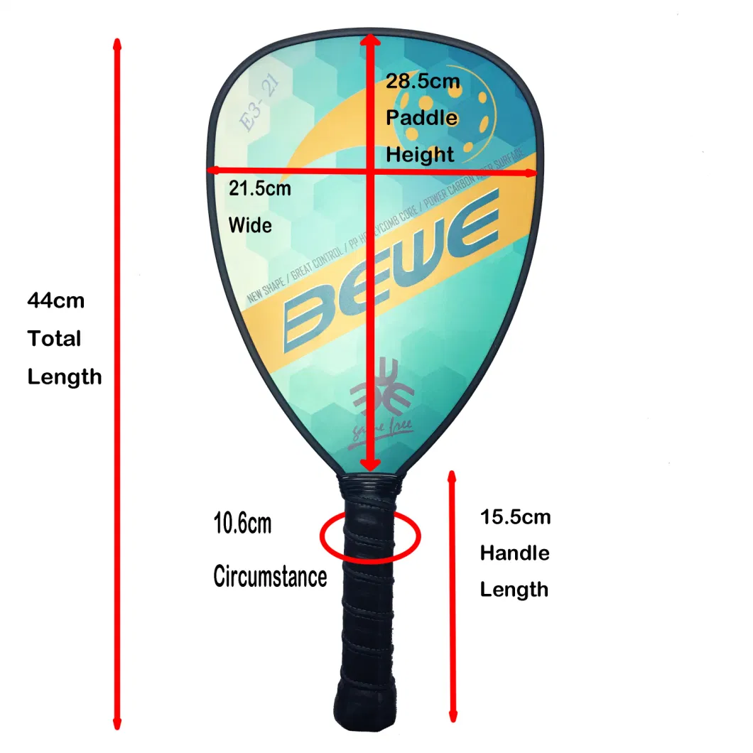 Wholesale Lightweight Usapa Carbon Graphite Triangle Pickleball Paddle with PP Core
