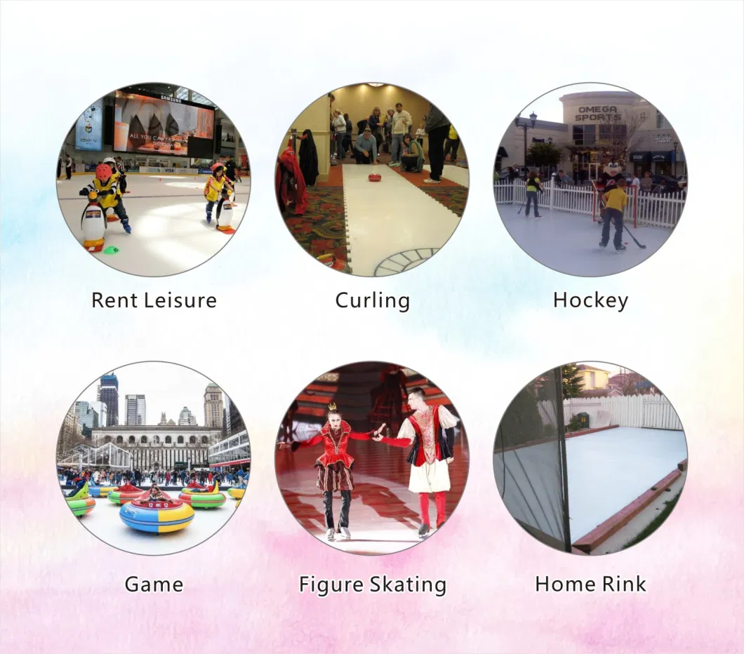 Mobile White Wear Resistant Self Lubrication UHMWPE Synthetic Ice Rink