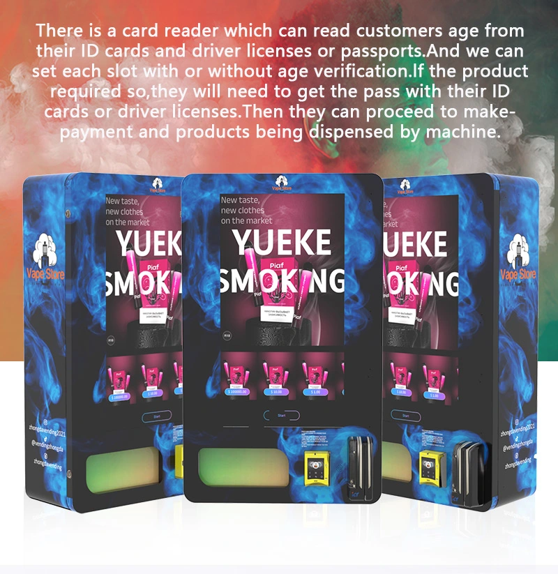 Automatic Custom Cigarettes Vape Small Vending Machines for Retail Items