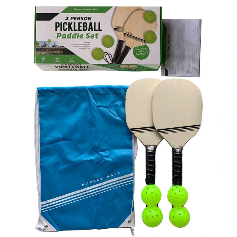 Pickleball Paddle Set 2 Rackets 4 Balls Pickleball Paddle Wood