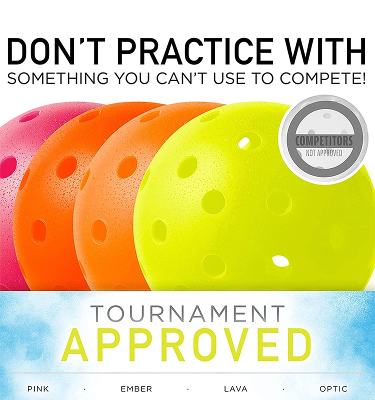 Hot Sale Usapa Approved 72mm 26 Holes Indoor Pickle Ball Customized Color Logo Pickleball Balls