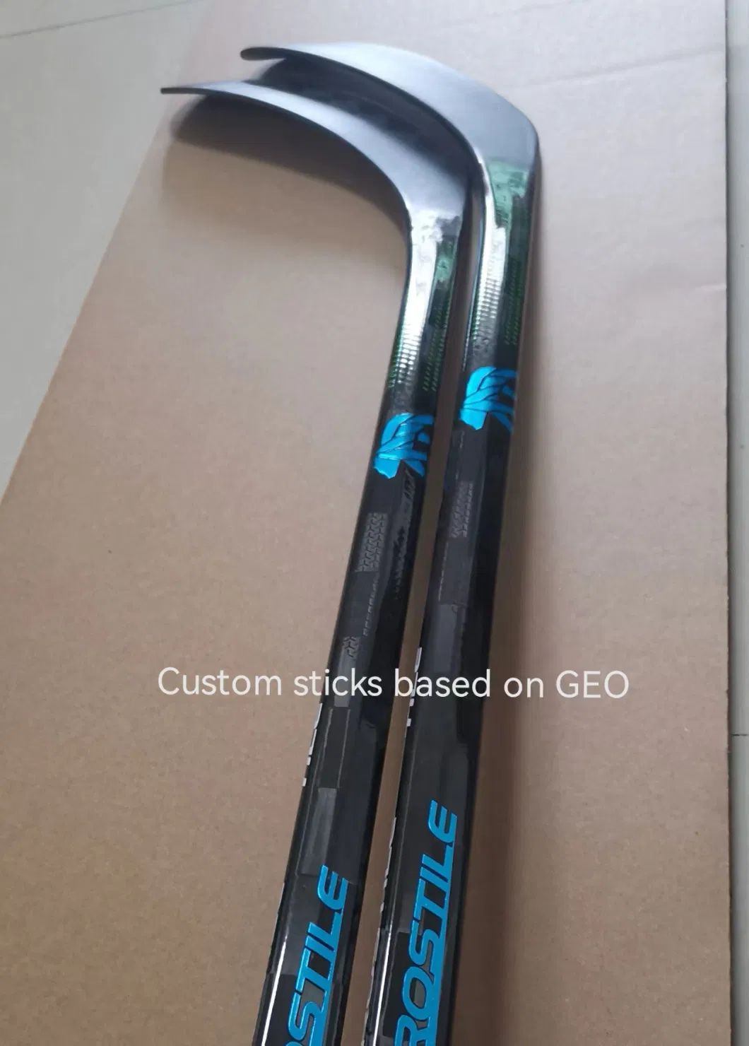 Custom Ice Hockey Stick with Chrome Metal Logo Based on Different Models