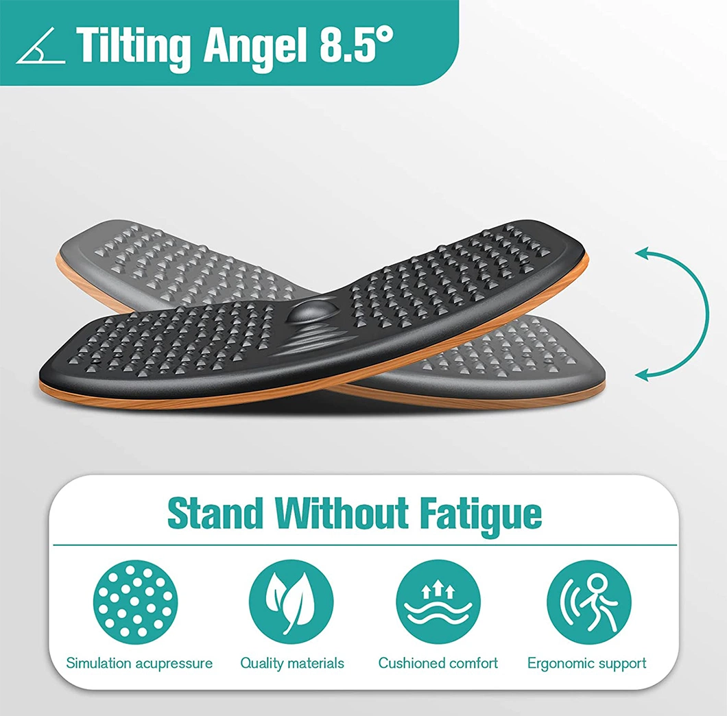 Anti Fatigue Wooden Wobble Balance Board for Fitness Exercise Training
