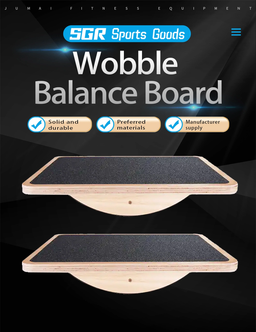 Fitness Wooden Balance Board Trainer Portable Wobble Balance Boards