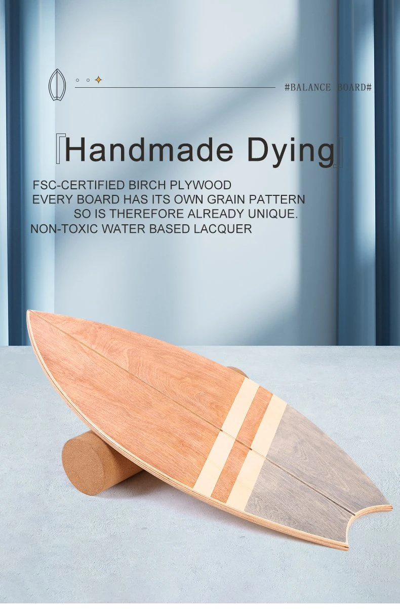 Handmade Dying Wooden Balance Board Trainer for Core Strength Exercise