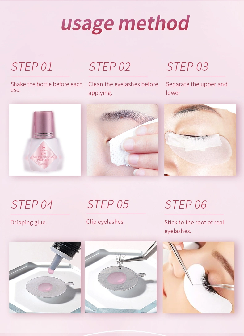 Super Boning Free Tear DIY Eyelash Extension Glue Pink Eyelash Paste Glue