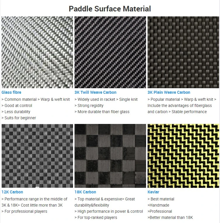 Usapa Approved Glass Carbon Fiber Graphite Composite Pickleball Paddle