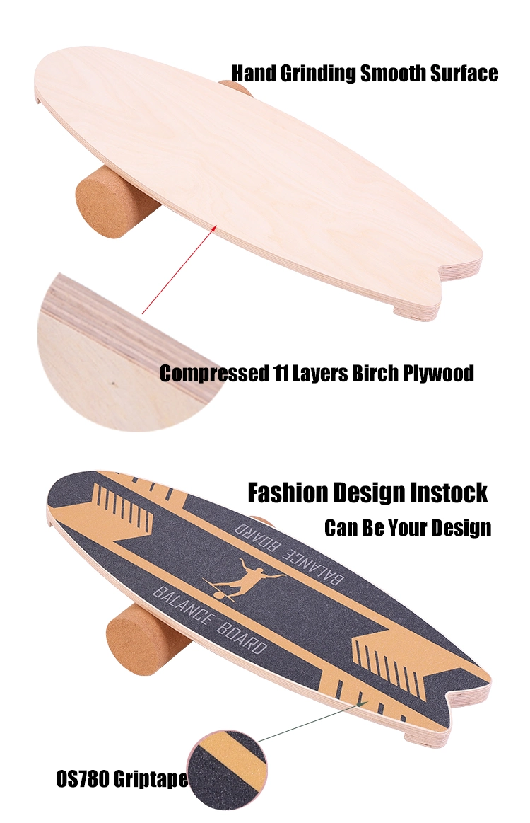 Wooden Balance Board Can Be Adjustable Distance for Hockey Ice Skating Juggling Yoga Soccor Golf Swing Training