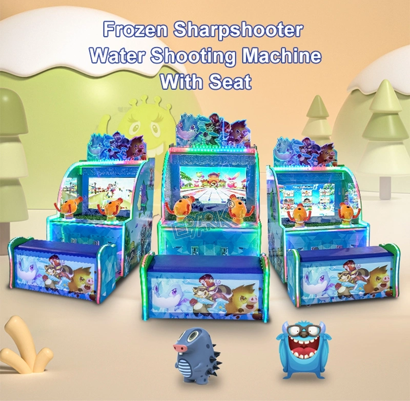 Indoor Coin Operated Arcade Children&prime;s Frozen Sharpshooter Water Shooting Machine with Seat