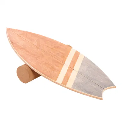  Holzbalance Board Trainer mit Korkrolle für Balance Stabilität Und Fitness-Übung