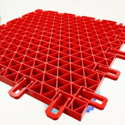  Friendly Stable Indoor Friendly Artitifical beliebt 250 * 250 * 13mm Hockey Sport Floor Tragbare Rollschuhfußböden Abnehmbare Kunststoff-Bodenfliesen