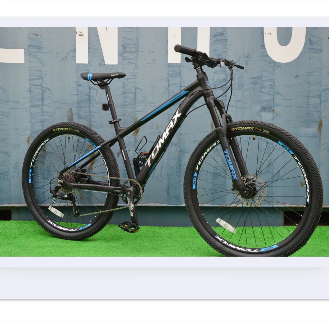 Black-Blue Mountain Bicycle MTB with Alloy Frame