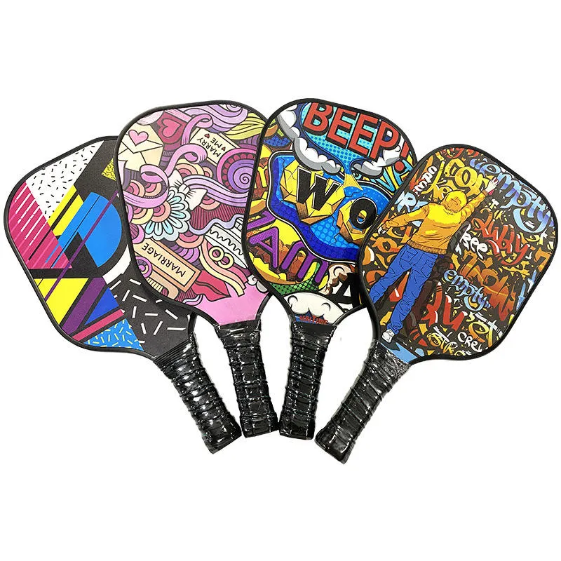 Pickleball Set with 4 Pickleballs, 2 Pickleball Paddles Fiberglass Pick Racquet Set