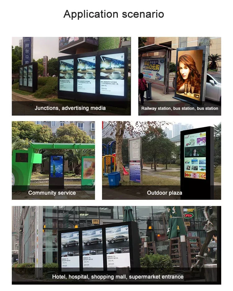 Waterproof IP65 3500nits LCD Advertising Screen 4K Outdoor Totem Display Digital Signage