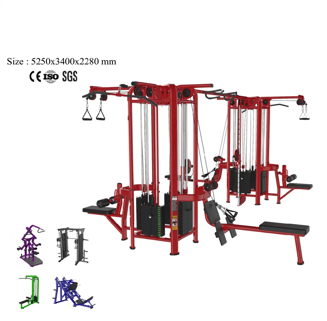 Commercial Gym Fitness Equipment Eight Station Multi Jungle Training Machine
