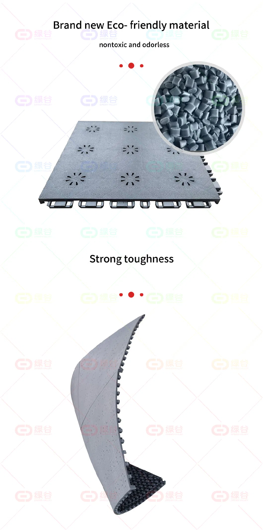 High Rolling Load PP Plastic Interlock Roller Hockey Floor Tile Tiles